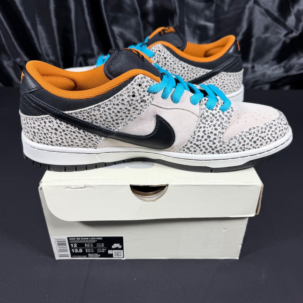 Nike SB Dunk Low Pro Phantom Black Monarch Safari Print FZ1233-002 Mens 12 - Picture 5 of 14